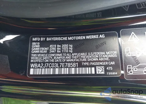 2020 BMW M240I xDrive из США, поврежденный, VIN WBA2J7C03L7E78581